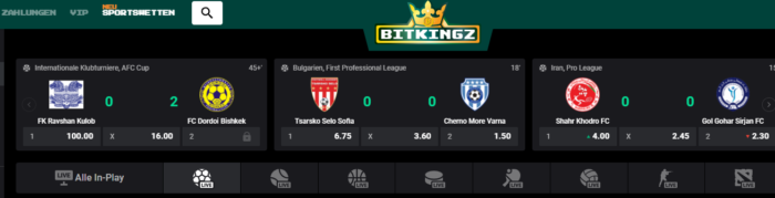 Bitkingz Sports Live Spiele