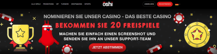Oshi Casino Aktion