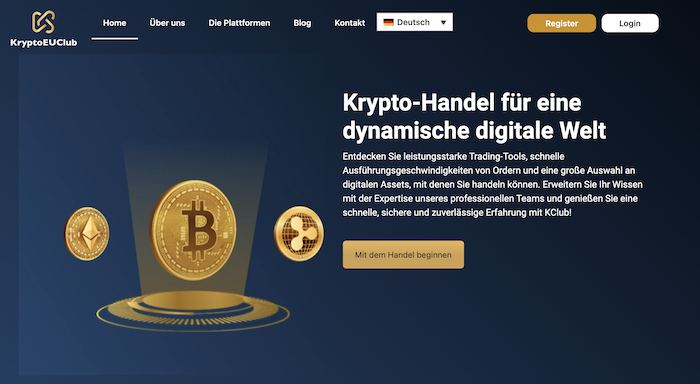 Die Homepage von KryptoEUClub