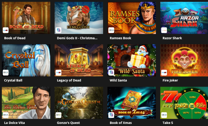 Elitebet24 Casino Spieleangebot