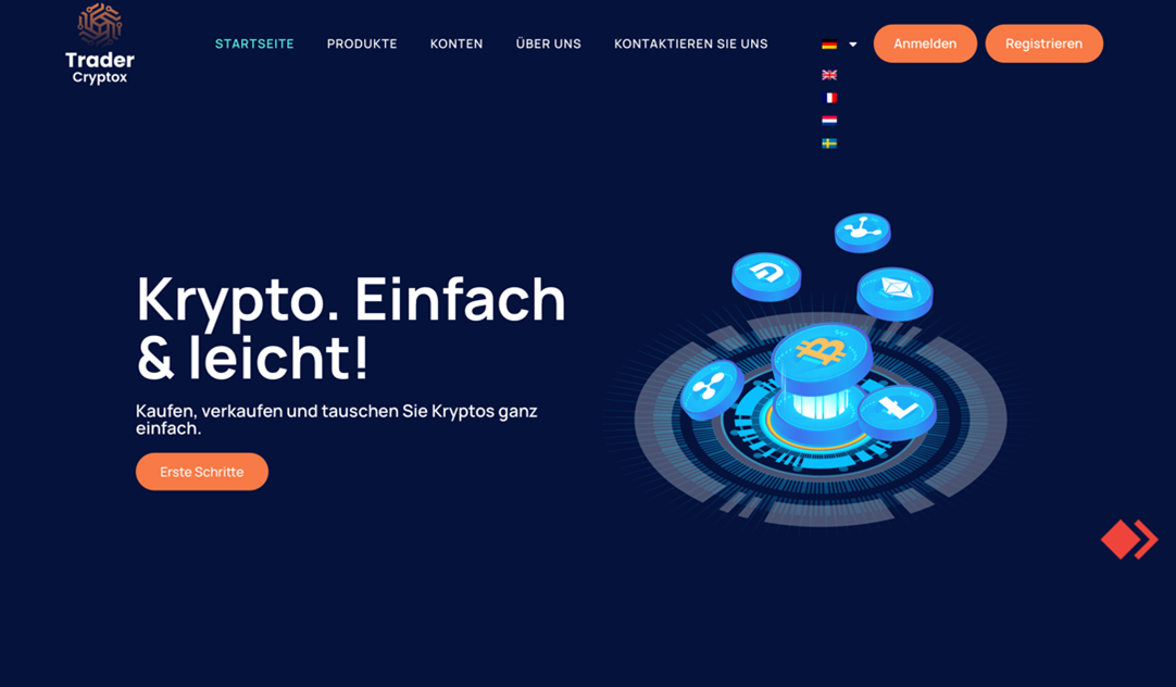 Die offizielle Homepage von TraderCryptoX.