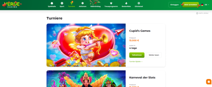 Spielangebot bei Verde Casino