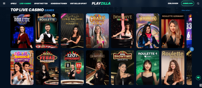Live-Tischspiele bei Playzilla