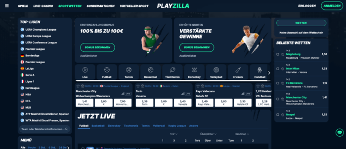 Sportwetten bei Playzilla