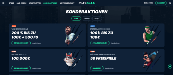 Playzilla Casino und Sportwettenboni