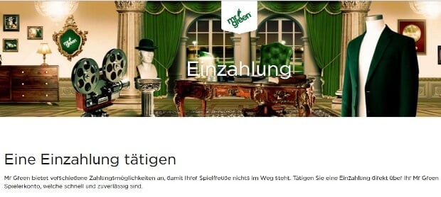 Zahlungsmethoden im Mr. Green Casino