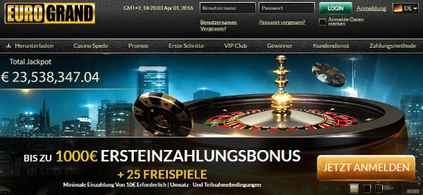 Casino Freispiele gibt es zeitweise bei EuroGrand