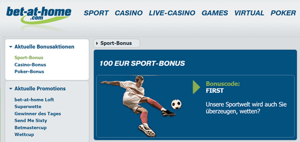 bet-at-home Bonus ohne Einzahlung
