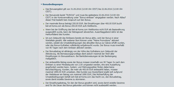 Ein Überblick der Bet-at-home Bonusbedingungen