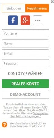 Kostenlose Anmeldung für Kontonutzung online.