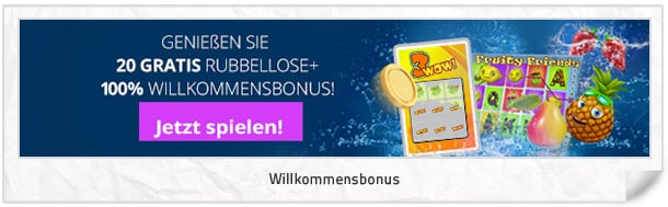 Scratch2Cash Bonus: 20 Rubbellose + 100% Willkommensbonus