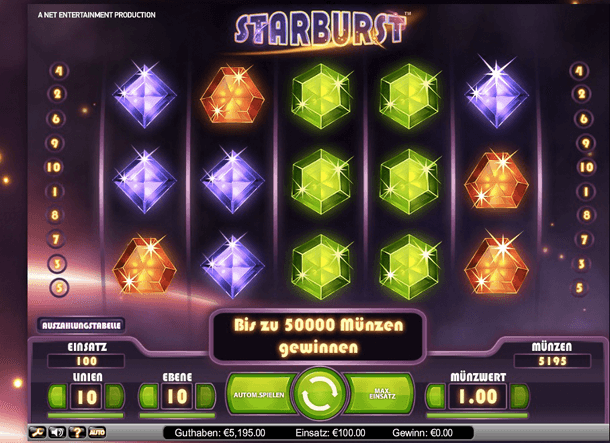 Starburst online mit Echtgeld spielen