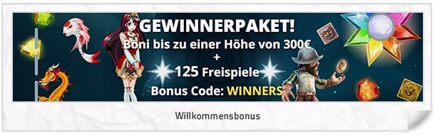 Vegas Winner Bonus: 300 Euro + 125 Freispiele