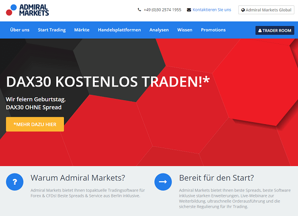 Admiral Markets Webseite