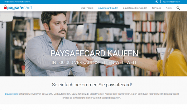 Informationen über die Verkaufsstellen der Paysafecard