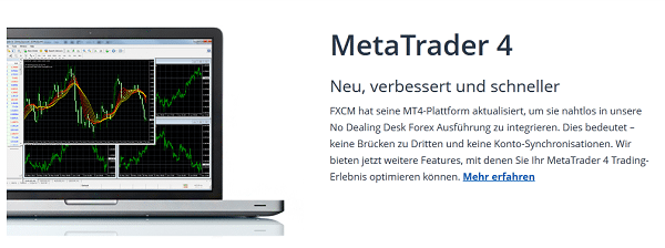 Auch bei FXCM wird der MetaTrader 4 Handel angeboten