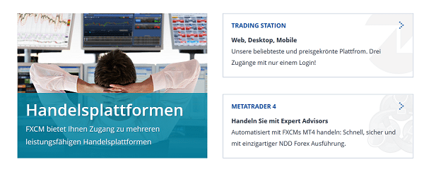 Bei FXCM sind mehrere Handelsplattformen zu finden