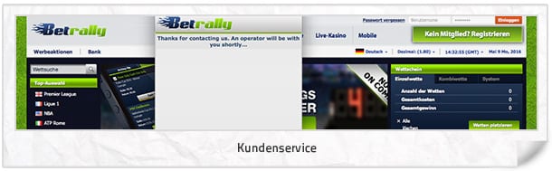Betrally Support und Kontakt