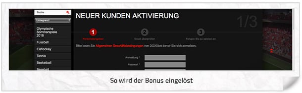 doxxbet Bonus einlösen