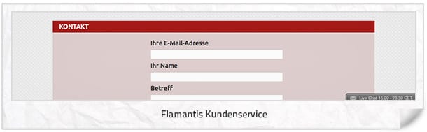 Support Möglichkeiten beim Anbieter Flamantis