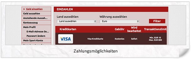 Umfangreiches Angebot an Zahlungsmöglichkeiten