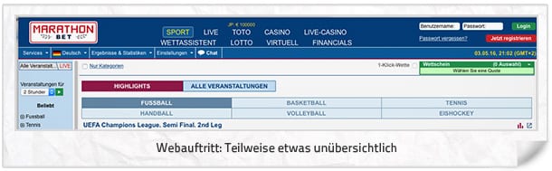 Marathonbet Webangebot