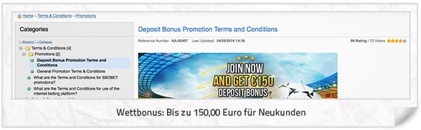 SBOBET Bonusangebot