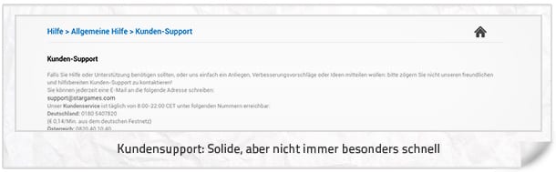 Stargames Kontakt und Support