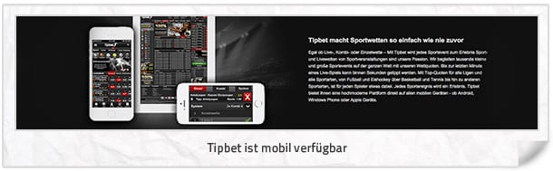 Tipbet bietet die volle mobile Palette