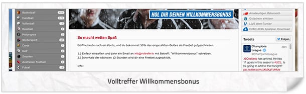 Attraktiver Volltreffer Neukunden Bonus