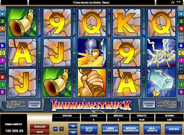 Online-Slot Thunderstruck mit Wikinger-Setting bei mrgamez.net